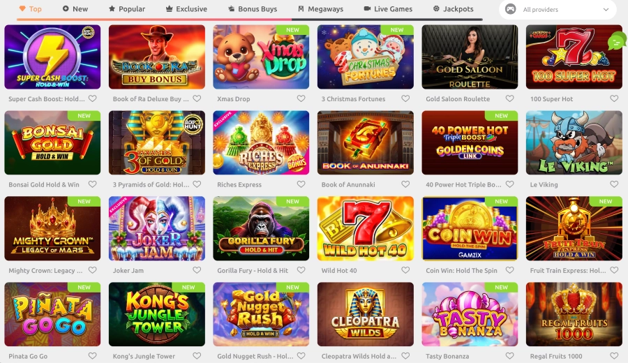 Giochi disponibili su Cadoola casino