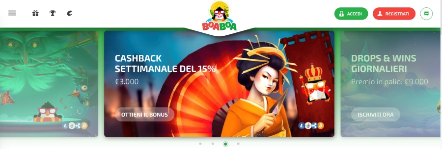 Homepage di BoaBoa